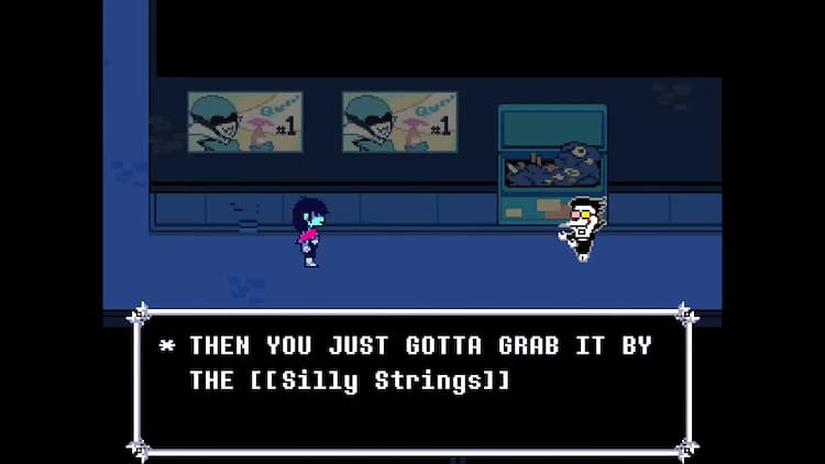 deltarune - salesman silly strings screen shot