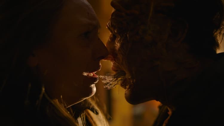 An infected attempts to kiss Tess, adding to the fungus she’s already infected with