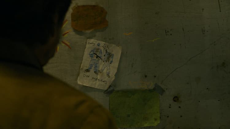 Child’s drawing of Donny and Ish, protectors